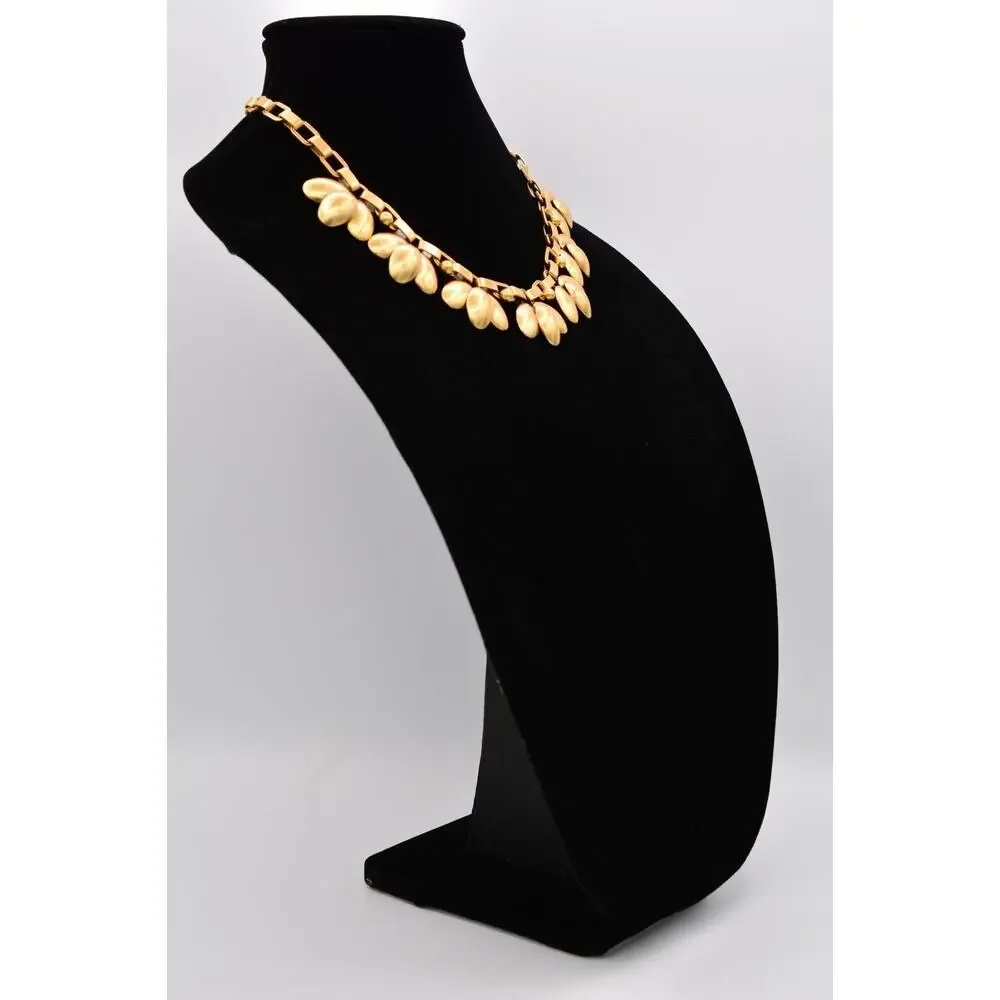 Stella & Dot Vintage Collar Necklace Brushed Gold Antiqued Chunky Charm Chain 9J